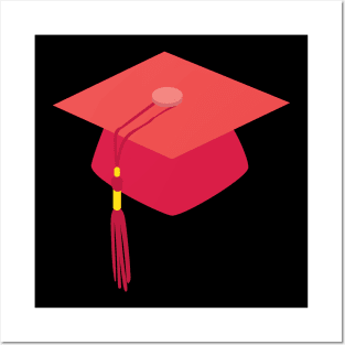 Red Graduation Cap Posters and Art